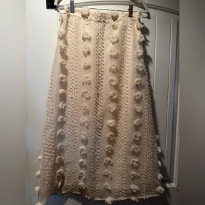 Polagram Cream Midi Skirt